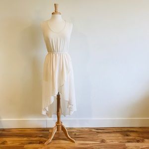 Cream Forever 21 High-Low Dress (Size Medium)